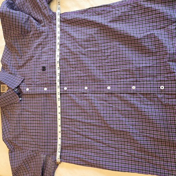 ‼️3/$30‼️ Cinch Shirt Men Purple/black Plaid Long Sleeve Button Up Cotton Medium - Picture 10 of 13